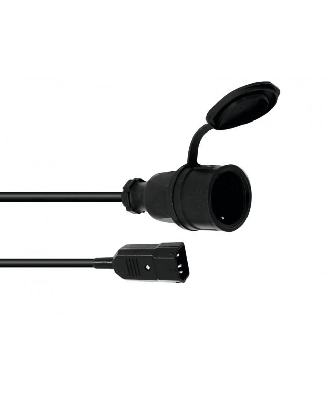 Omnitronic Adapterkabel Kaltgeräte/Schutzkontakt 1m Kaltgerätekabel