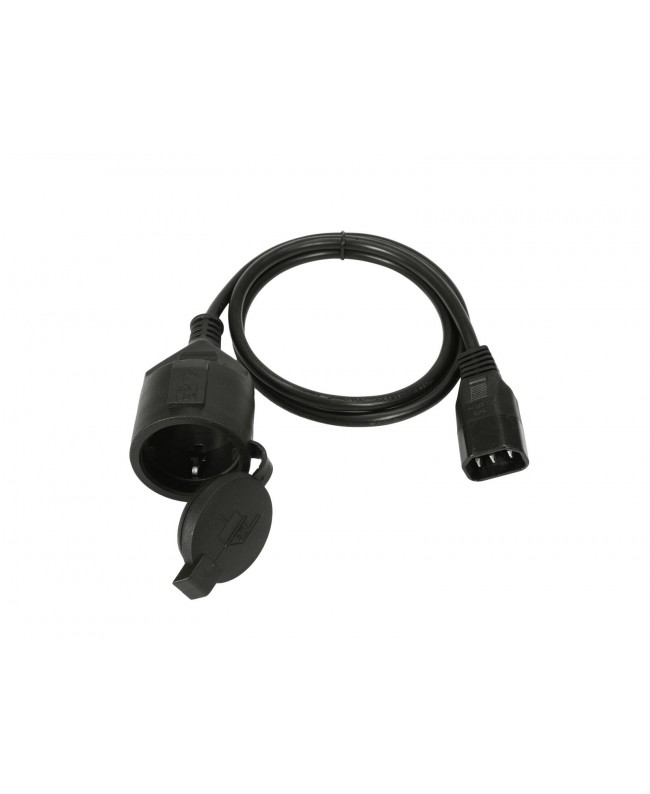 Omnitronic Adapterkabel Kaltgeräte/Schutzkontakt 1m Kaltgerätekabel