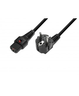 IEC Lock Blocco del cavo di alimentazione 3x1,0 1m bk