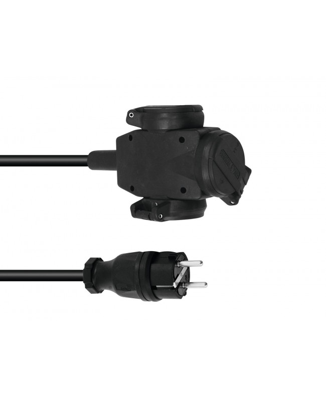 PSSO Prolunga 3x1,5 5m 3 volte bk Prolunghe SCHUKO
