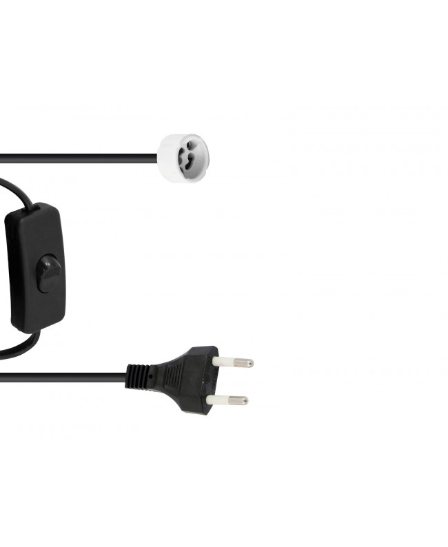 Eurolite GU-10 Fassung Netzkabel Stecker Schalter SCHUKO-Verlängerungskabel