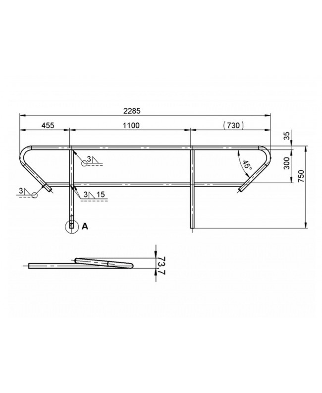 Alutruss BE-1T Handrail for BE-1T