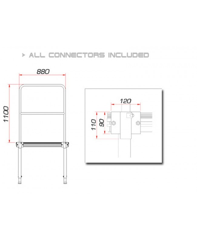 Guil TMQ-01/440 Bühnengeländer 88cm (Aluminiumversion)