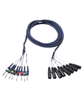 DAP FL62 - 8 XLR/M 3P to 8 Jack mono 3 m
