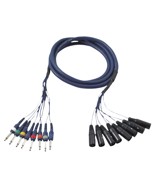 DAP FL62 - 8 XLR/M 3P to 8 Jack mono 3 m