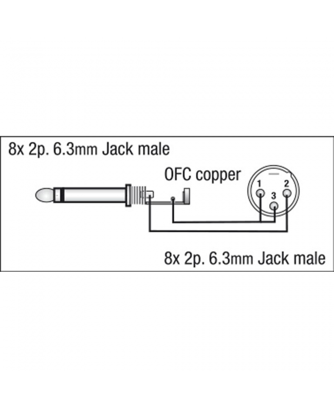 DAP FL63 - 8 Jack mono to 8 Jack mono 3 m