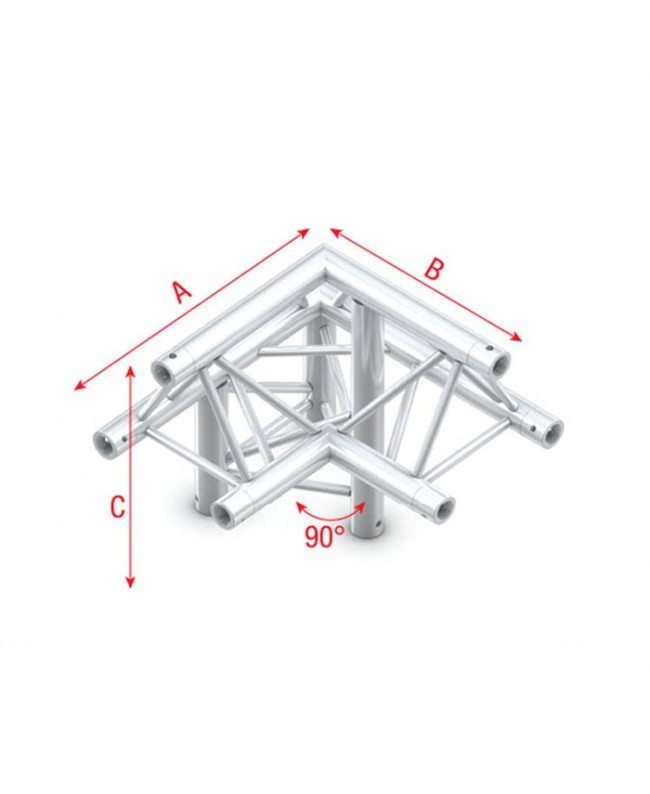 MILOS Deco-22 Triangle truss - down left - apex up ALM32 - 90° corner