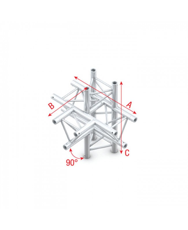 MILOS Deco-22 Triangle truss - T-Cross + up/down 5-way ATM51 - 90° corner