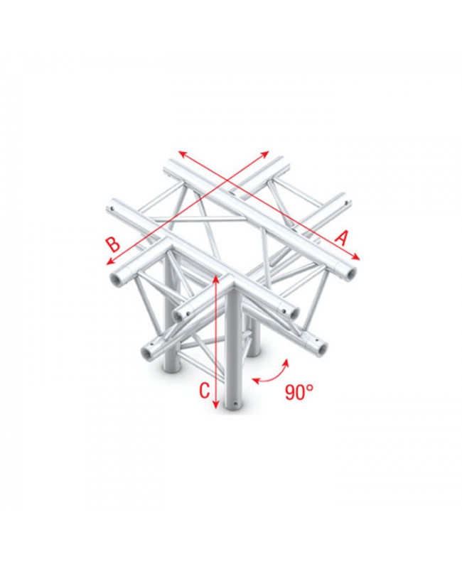 MILOS Deco-22 Triangle truss - Cross + down 5-way - apex down ACM53 - 90° corner