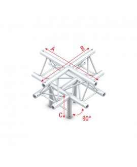 MILOS Deco-22 Triangle truss - Cross + down 5-way - apex up ACM52 - 90° corner