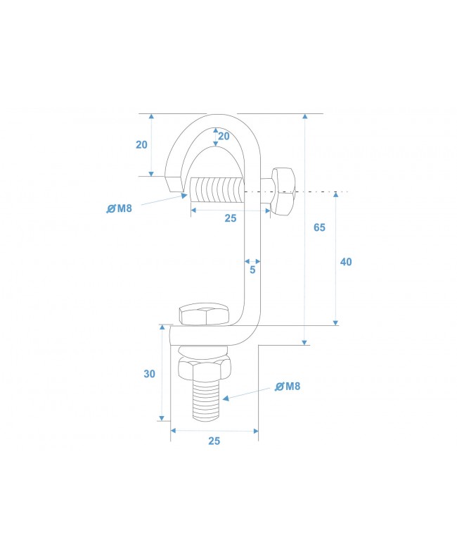 Eurolite TH-16 Theatre Clamp silver