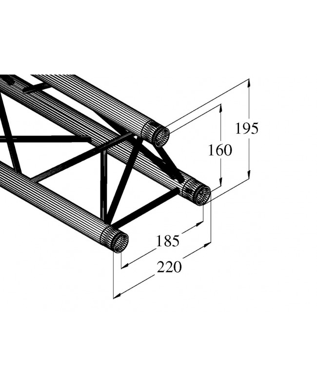 Alutruss DECOLOCK DQ3-S2500 3-way Cross Beam bk