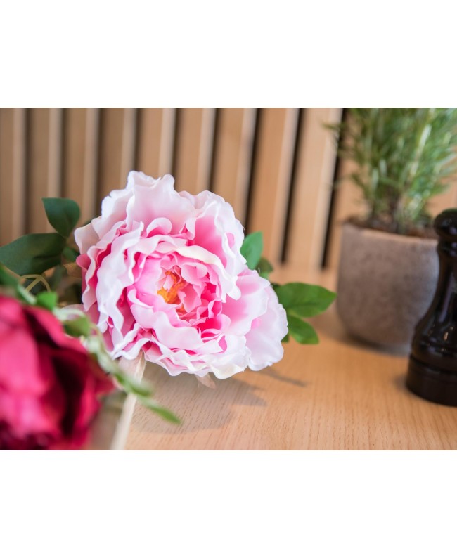 Europalms Peony Branch classic, artificial plant, pink, 80cm Flowers & Plants