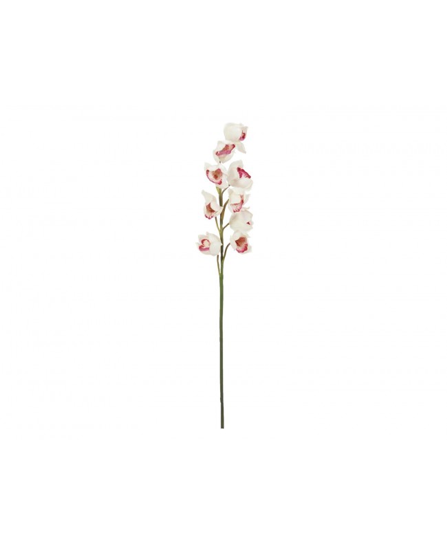 Europalms Ramo di Cymbidium, artificiale, bianco-rosa, 90 cm Fiori & piante