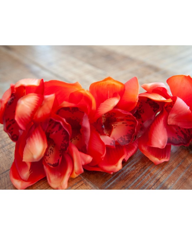 Europalms Cymbidium branch, artificial, red, 90cm Flowers & Plants
