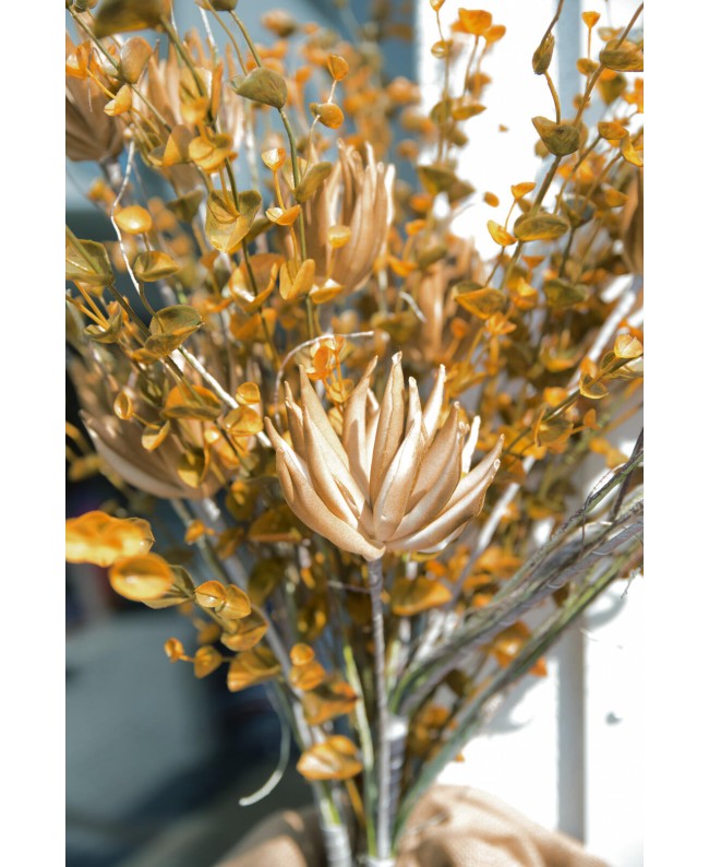 Europalms Artischocken Zweig (EVA), künstlich, beige, 100cm Blumen & Pflanzen