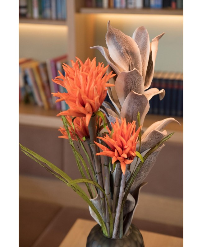 Europalms Dahlia (EVA), artificial plant, orange, 100cm Flowers & Plants