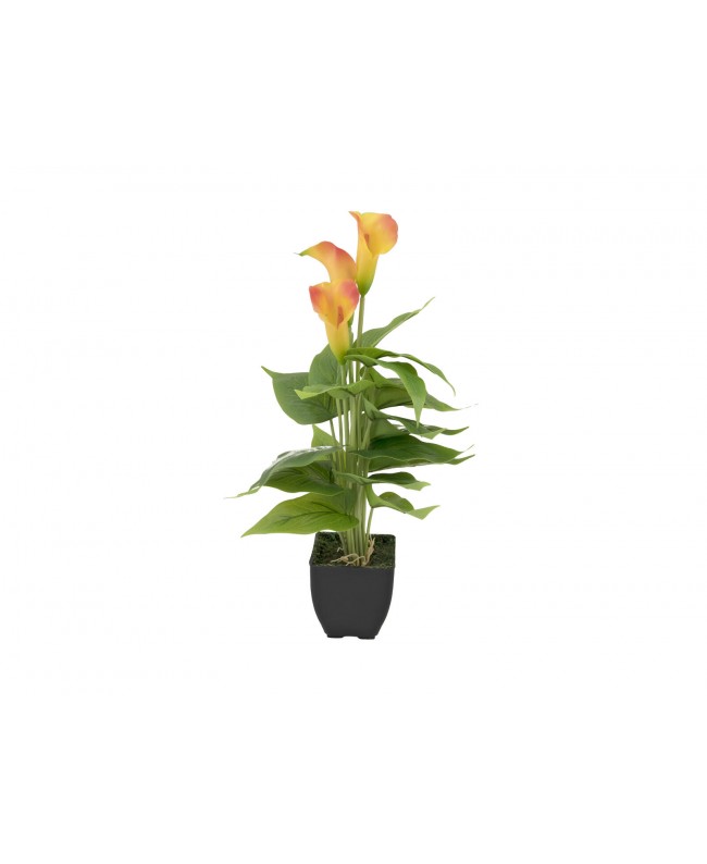 Europalms Calla mini, Kunstpflanze, gelb orange, 43cm Blumen & Pflanzen