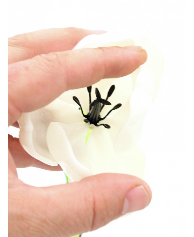 Europalms Tulipano di cristallo, fiore artificiale, bianco 61cm 12x