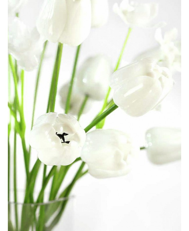 Europalms Crystal tulip, artificial flower, white 61cm 12x