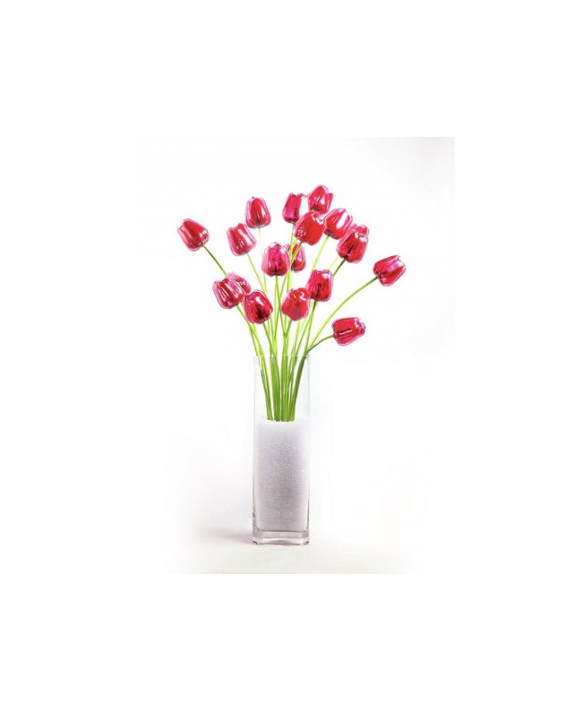 Europalms Crystal tulip,artificial flower, red 61cm 12x
