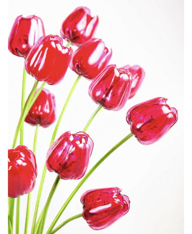 Europalms Tulipano di cristallo, fiore artificiale, rosso 61cm 12x