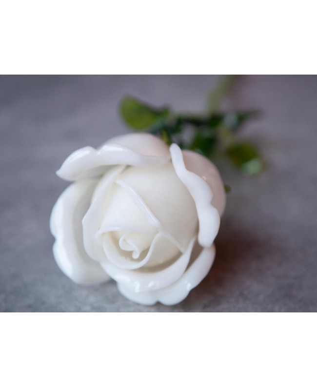 Europalms Crystal rose, white, artificial flower, 81cm 12x