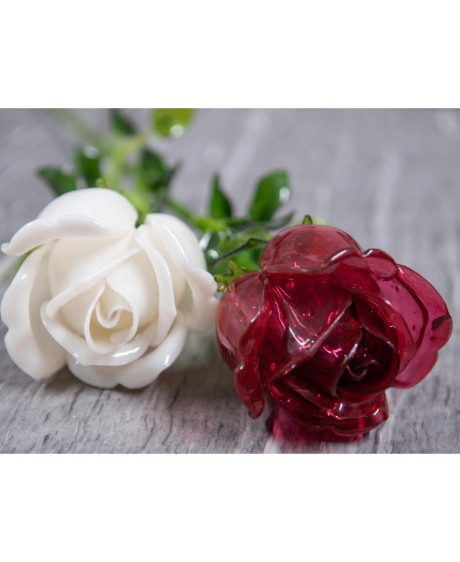 Europalms Crystal rose, white, artificial flower, 81cm 12x