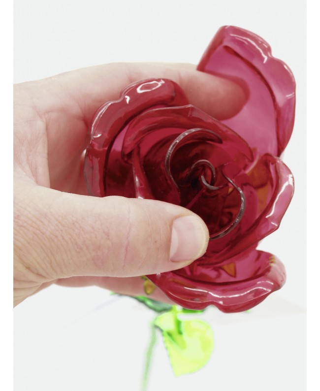 Europalms Crystal rose, burgundy, artificial flower, 81cm 12x