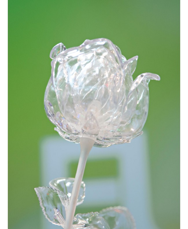 Europalms Kristallrose, Kunstblume, transparent, 81cm 12x
