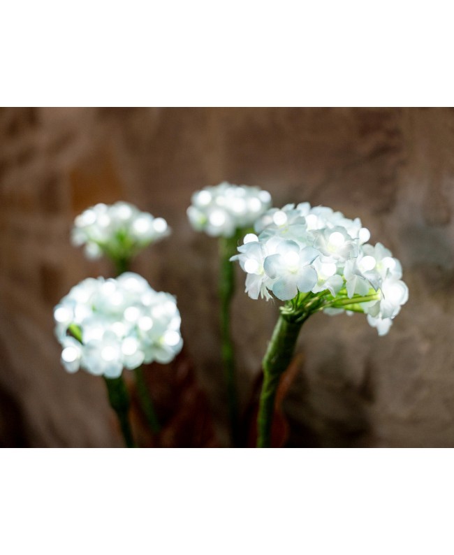 Europalms Ortensia, bianca, con fiori, 100 LED