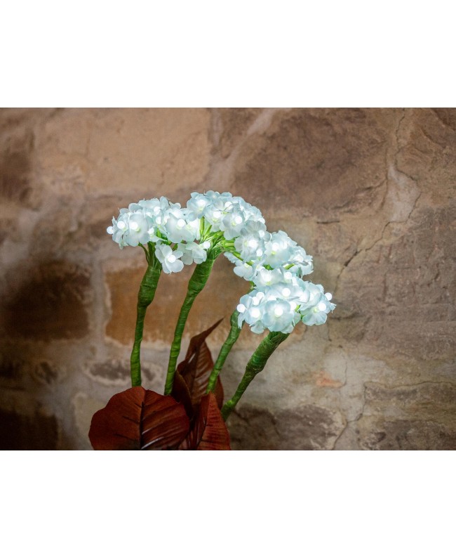Europalms Hydrangea, white, with flowers, 100 LEDs