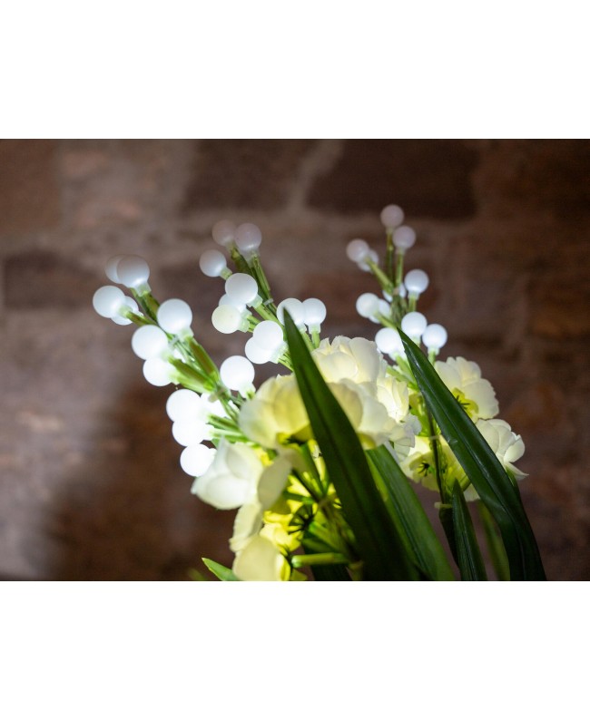 Europalms Set Arum, 3 rami con LED bianchi 85cm