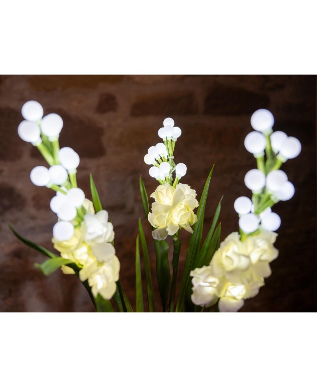 Europalms Aronstab, 3er Set mit LEDs, weiß, 85cm