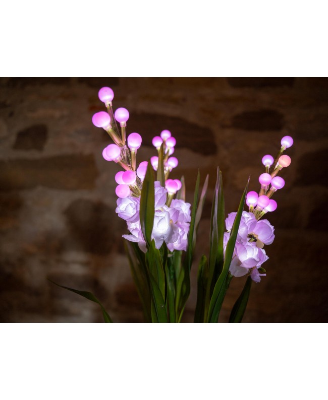 Europalms Arum set, 3 branches with LEDs, pink 85cm