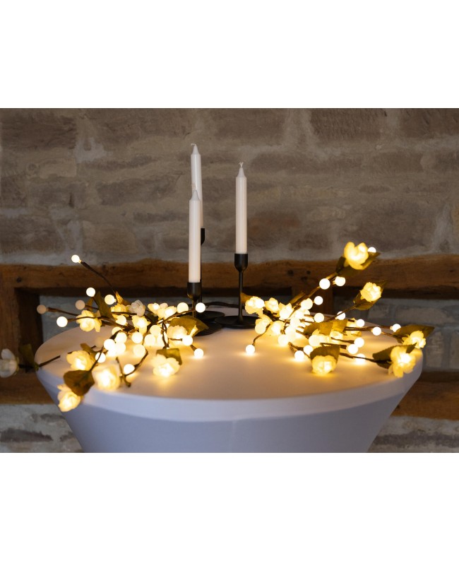 Europalms Fiocco di camelia, con LED, bianco, 50cm Fiori & piante