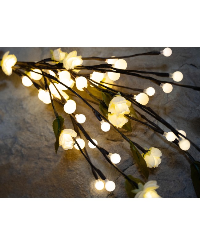 Europalms Fiocco di camelia, con LED, bianco, 50cm Fiori & piante