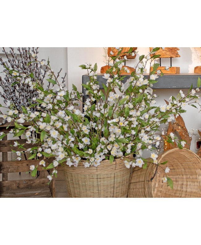 Europalms Cherry spray, artificial, white, 60cm Flowers & Plants