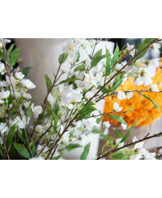 Europalms Ciliegio spray, artificiale, bianco, 60 cm Fiori & piante