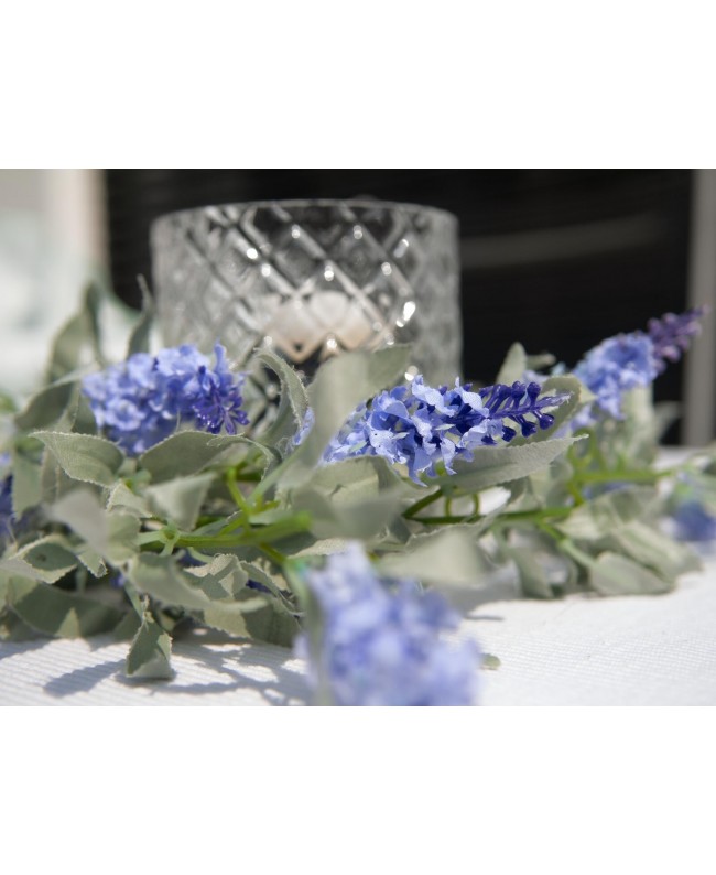 Europalms Flowering Garland, artificial, blue, 180cm