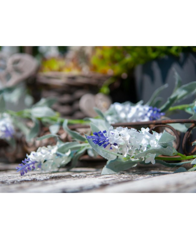 Europalms Flowering Garland, artificial, white, 180cm