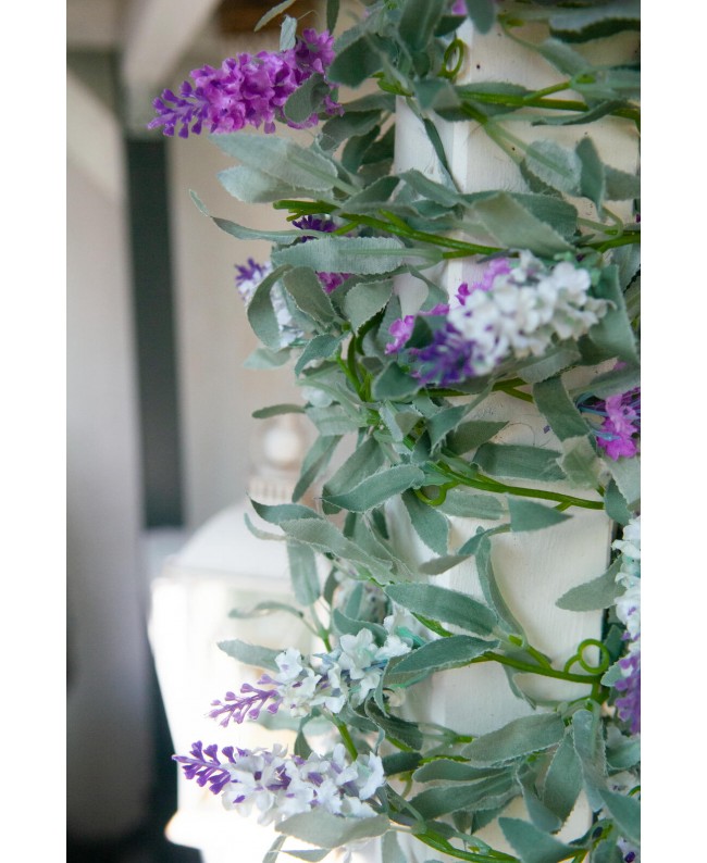 Europalms Flowering Garland, artificial, white, 180cm