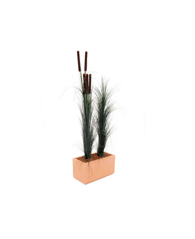 Europalms Reed grass, dark green, artificial, 127cm Flowers & Plants