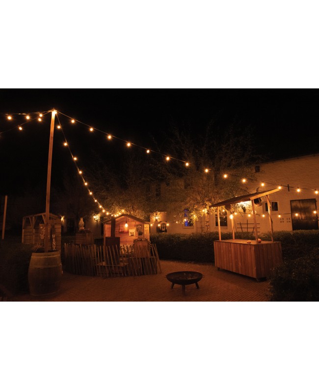 SHOWGEAR Festoon Light E27 50 cm spacing - black - 10 m