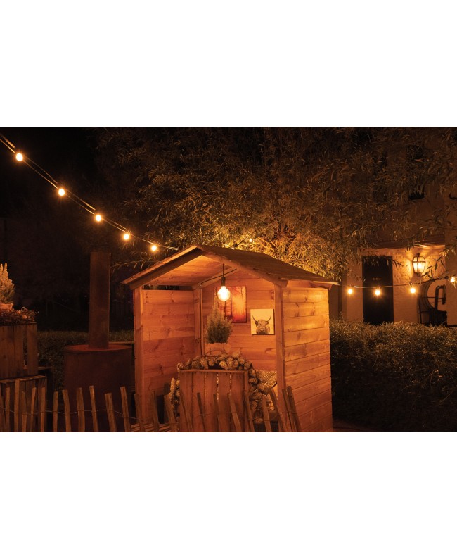 SHOWGEAR Festoon Light E27 50 cm spacing - black - 10 m