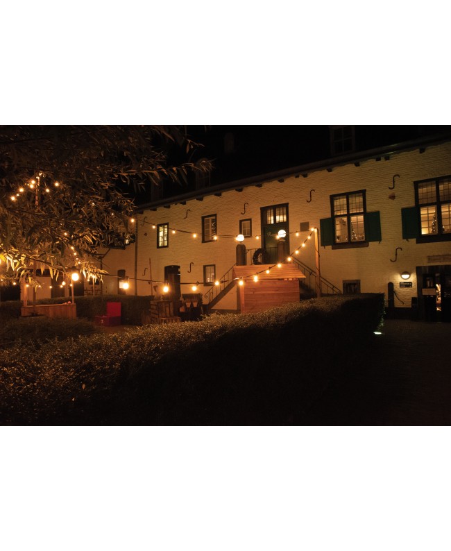 SHOWGEAR Festoon Light E27 50 cm spacing - black - 10 m