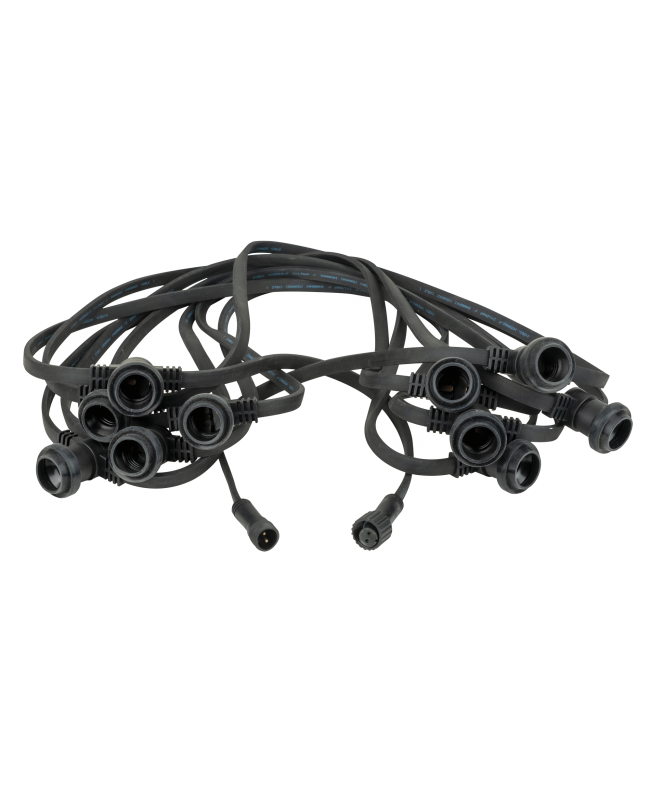 SHOWGEAR Festoon Light E27 50 cm spacing - black - 20 m