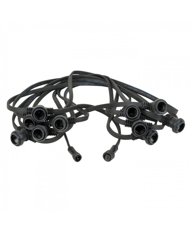 SHOWGEAR Festoon Light E27 50 cm spacing - black - 20 m