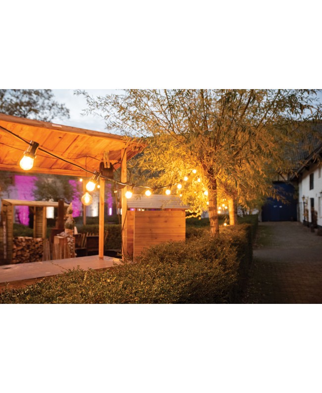 SHOWGEAR Festoon Light E27 50 cm spacing - black - 20 m