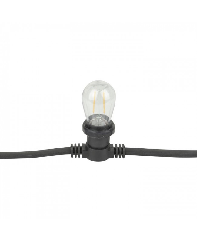 SHOWGEAR Festoon Light E27 50 cm spacing - black - 50 m
